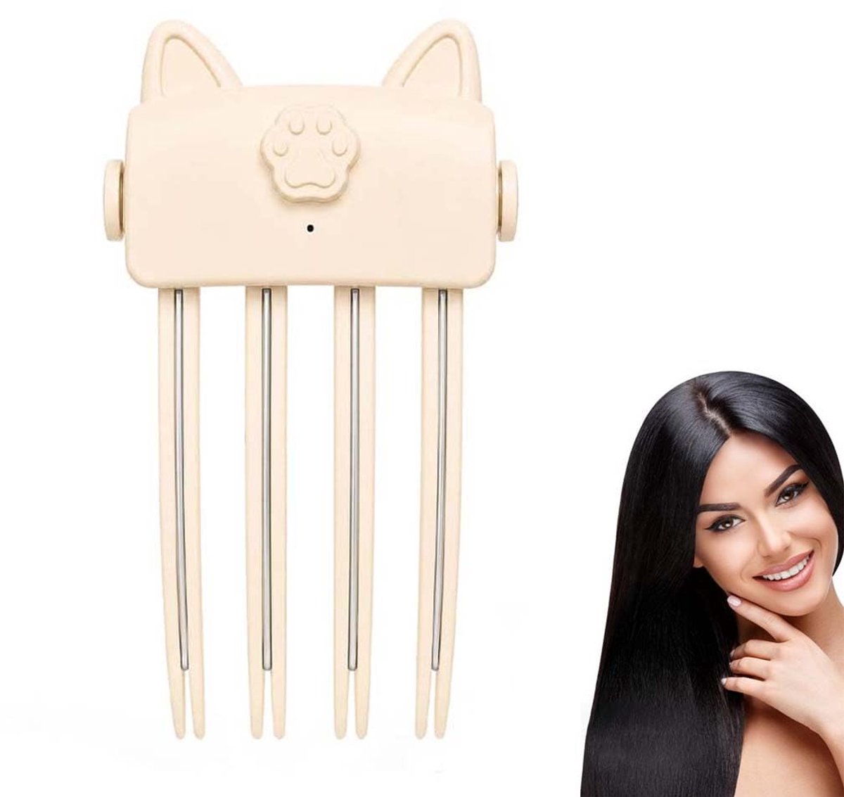 Volumeclip - Draadloos en verwarmd - Volumeclip voor de haaraanzet - Verwarmde haarclip - lift de haaraanzet - creëert een volumineus effect; geschikt voor dameskapsels, 1 stuk, abrikooskleur