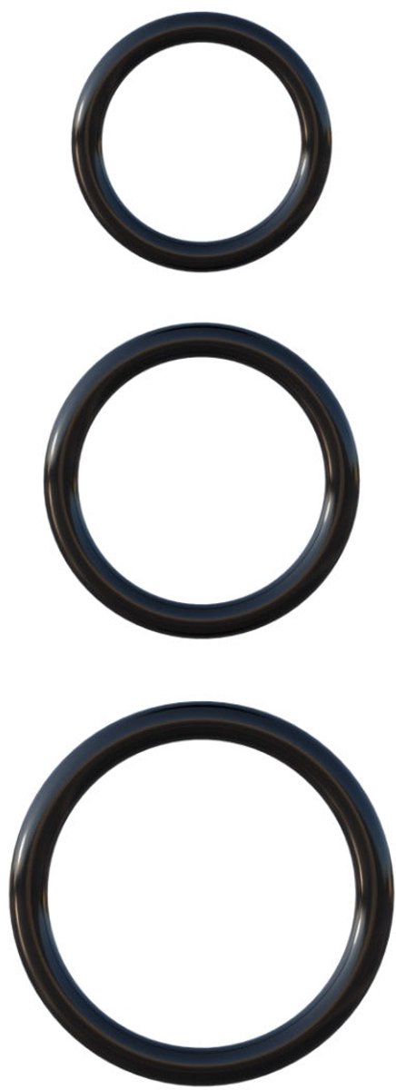 Pipedream - Fantasy C-Ringz - Siliconen 3-Ring Stamina Set- Zwart