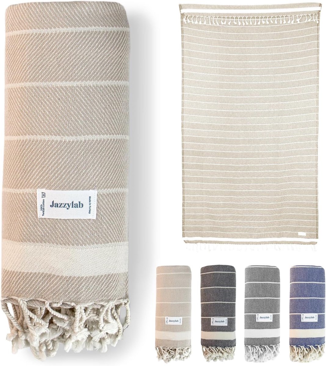 Hammam handdoek 90x180 cm - 100% katoen - elegant herringbone patroon - ideaal voor sauna - SnelShoppen