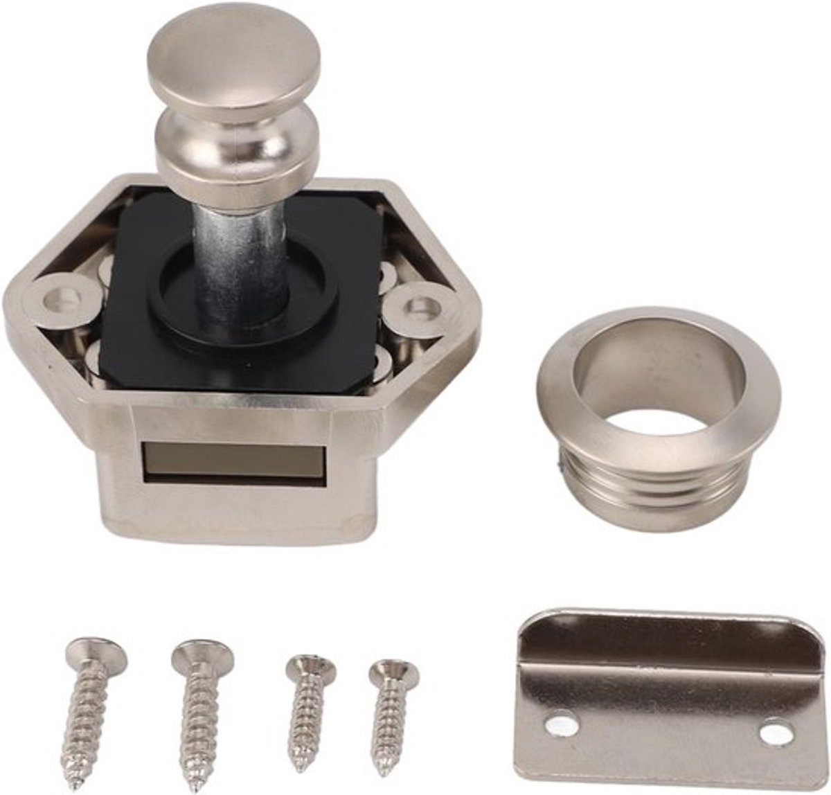 Mini Drukknop Slot voor RV Kastdeuren - Zinklegering Knop voor Caravan, Boot en Motorhome - Veiligheid en Betrouwbaarheid