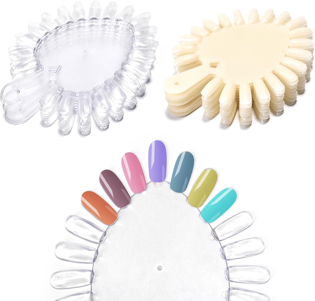 20 stuks nagelstalen wielen hartvormig nageldisplay kleur monster staal wiel nail art kleur tester wielen met 21 tip voor doe-het-zelf & salon nagellak kleurshow