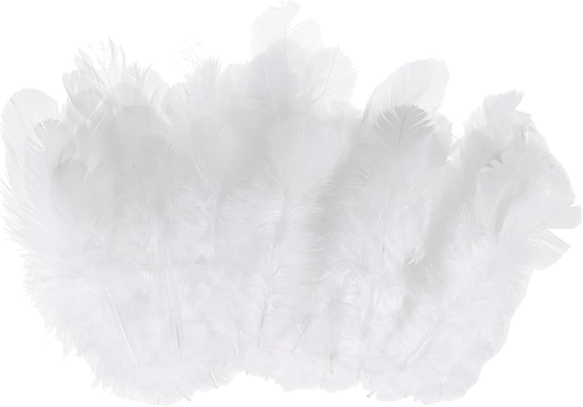 METERXITY 600 stuks zadelhackle hanenveer, 4-8 cm bulk, natuurlijke pluizige veren voor knutselen/bruiloft/dromenvanger/doe-het-zelf ambachten decoraties [wit]