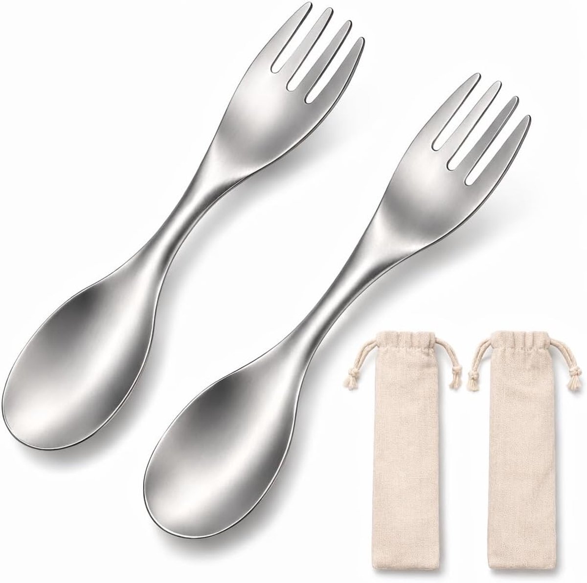 Bestek, 20 cm, lichtgewicht materiaal als multifunctioneel bestek voor verschillende maaltijden C amping spork en lepel C amping voor onderweg als praktisch stuk