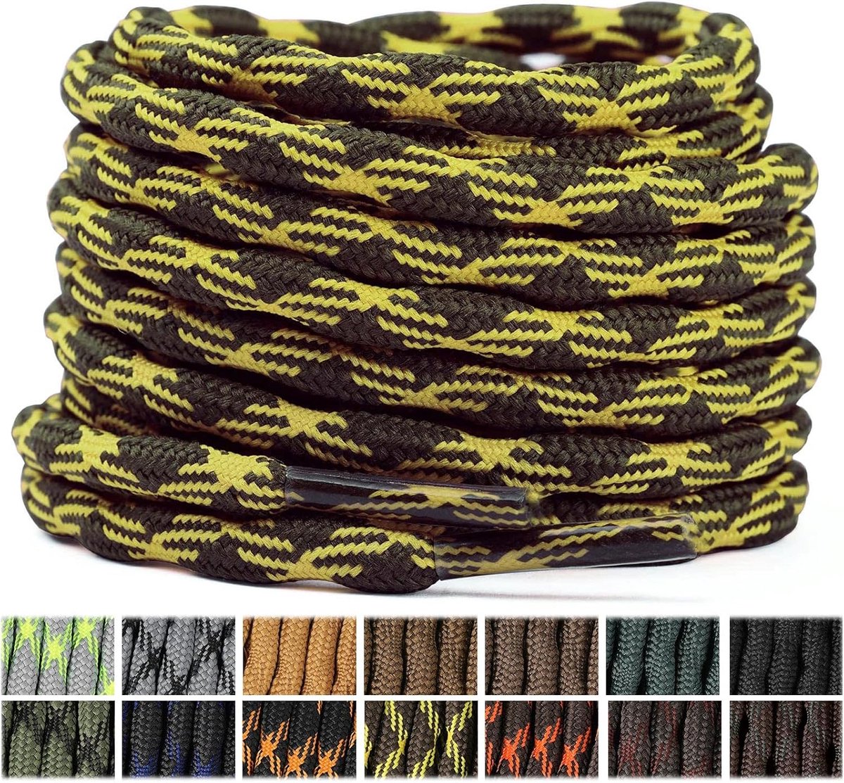 Schoenveters [2 paar] voor wandelschoenen wandelschoenen werkschoenen - 15 kleuren, 5 lengtes, 5,5mm diameter