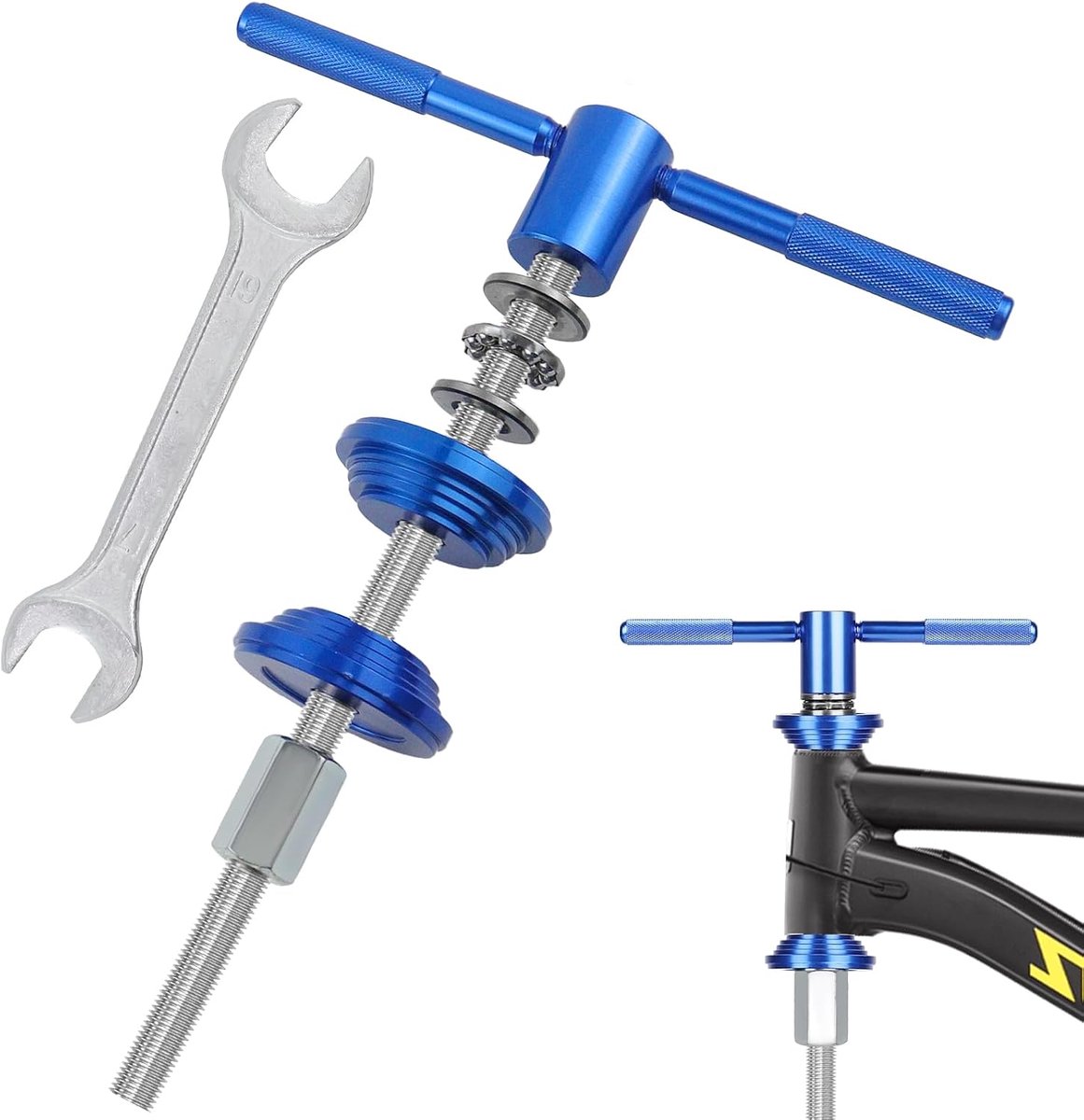 gereedschap, inpersgereedschap fiets, fiets BB lager persgereedschap, fietslager installeren Pressfit gereedschap, headset-installatie, trapas gereedschap voor MTB