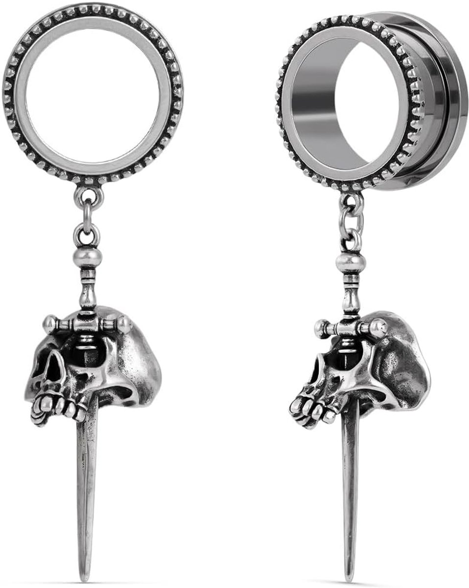 Meetinstrumenten voor oorbellen, hangelstekers en tunnels, schroef terug piercing expander.