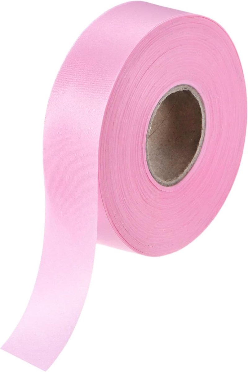 METERXITY 1-pack extra brede enkelvoudige biaisband, 3,5 cm x 50 meter satijnen biaisband voor naaien/naaien/quilten/zomen/doe-het-zelf ambachten/quiltbinding [roze]