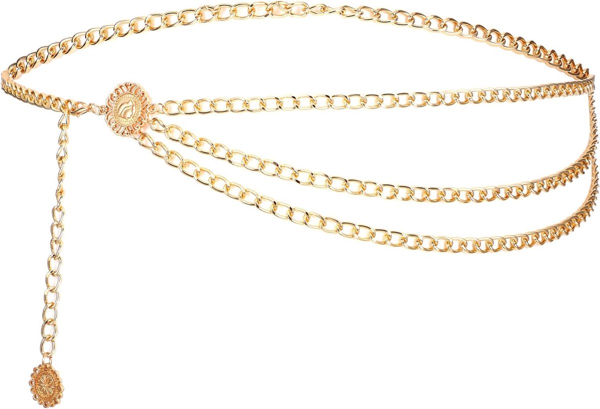 metalen tailleketting, gouden tailleketting voor vrouwen, verstelbare lichaamstaailleschakels, jurkgordels, mode, lange lichaamsbuiksieraden voor jurken, spijkerbroeken, broeken