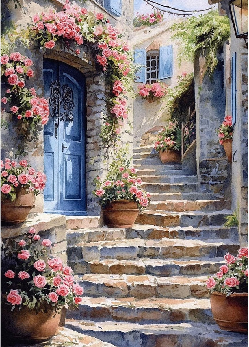 5D DIY Diamond Painting Art Kits landschap, diamantschilderset bloemen voor volwassenen, borduurwerk met strass voor beginners, wanddecoratie voor thuis 30 x 40 cm
