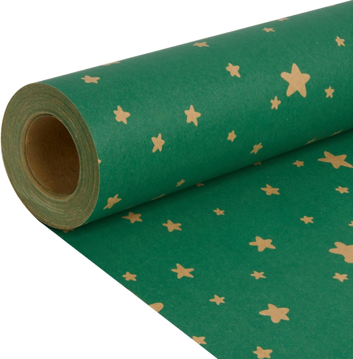 Papier Rol - Cadeauverpakking Kraft - Feestelijke Decoratie - Recyclebaar Materiaal - 15 Meter - Groen