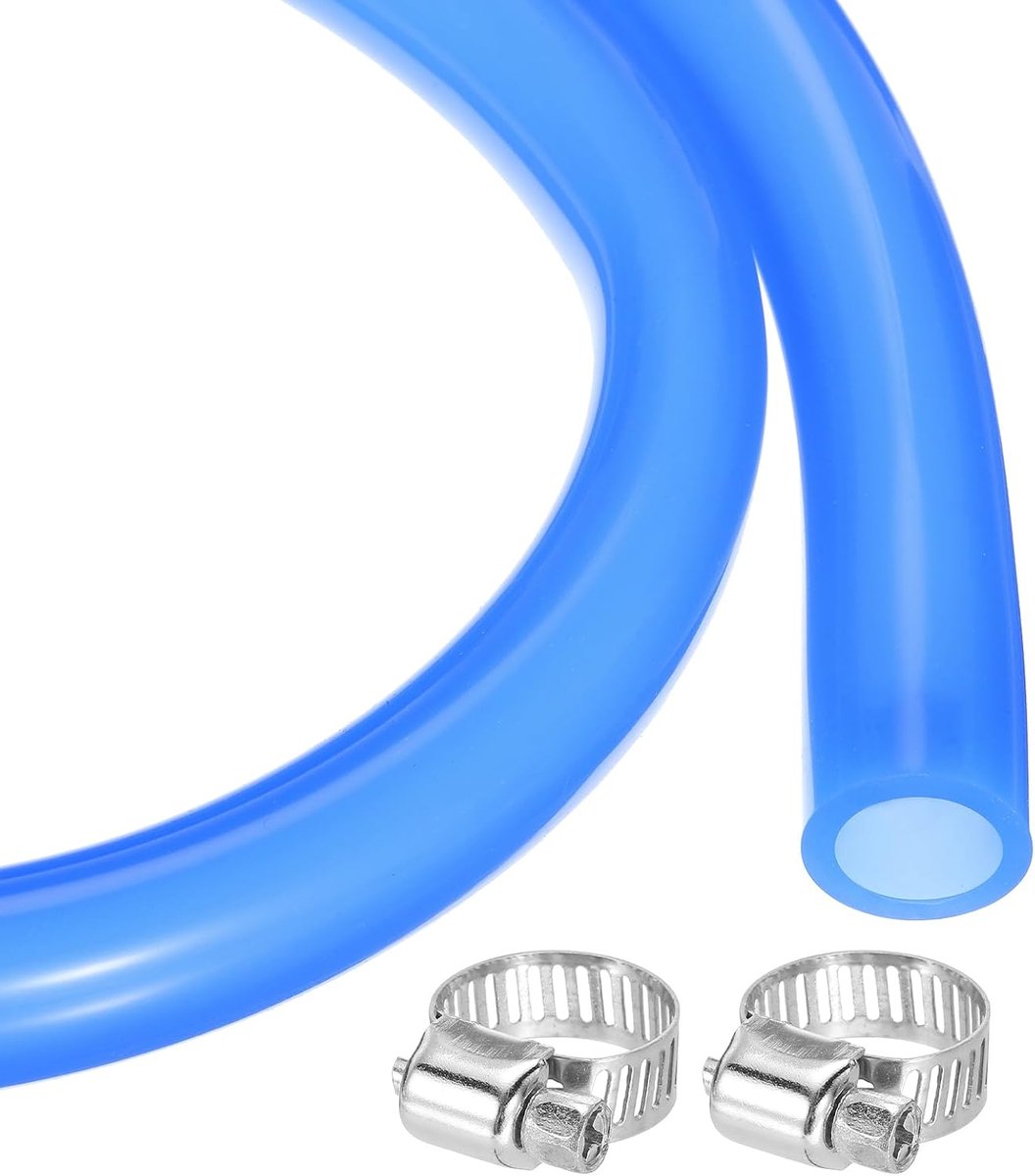 Slang van siliconenrubber, 15,9 mm x 22,2 mm, flexibel, voor bier, wijn, pomp, sifon, 5/8 inch, ID 7/8 inch OD, met 2 klemmen, donkerblauw