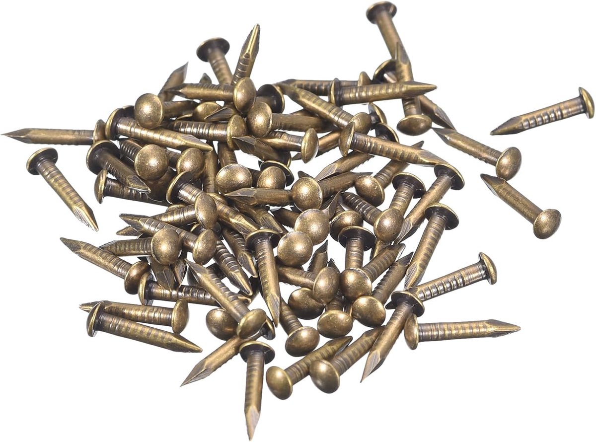 70 stuks kleine kleine nagels, 1,5 x 10 mm (d x l), kleine messing nagels, hardware, ronde kop, messing, nagel voor hout, doe-het-zelfprojecten, decoratieve dozen, huishouden, brons