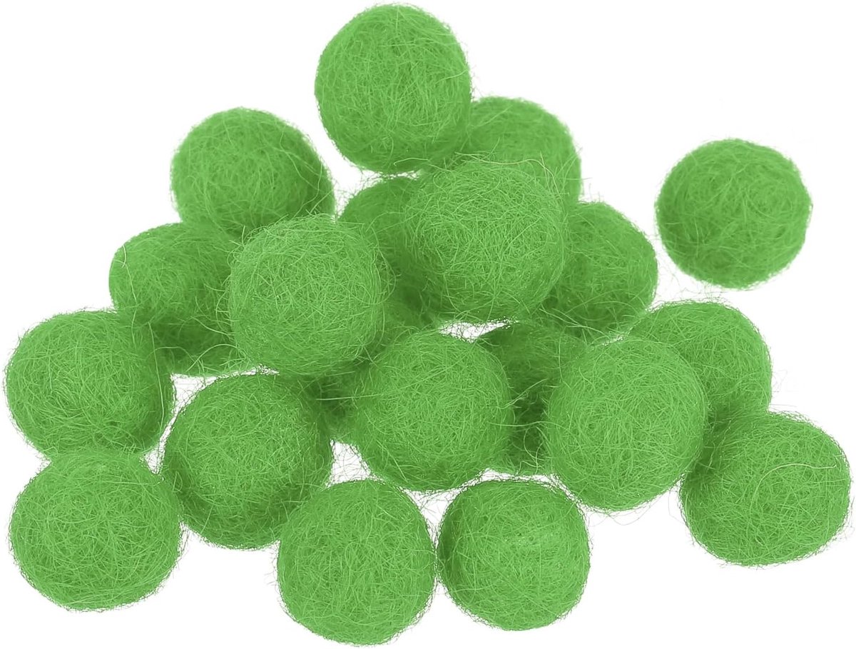 Wolvilt ballen kralen wol vilten pom 1 cm 10 mm lichtgroen voor thuis ambachten handwerk project DIY Pack van 20