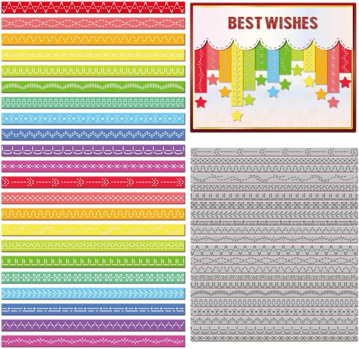 Gestikte snijmatrijzen voor kaarten maken gazon snijdt kant frame grens gestanst stansen stencils voor DIY Scrapbooking Journal Embossing Papier Craft Decor