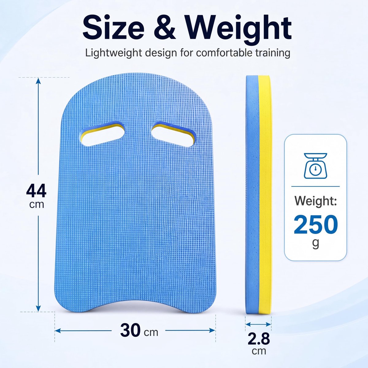 SnelShoppen - Uniseks zwemvlotter van EVA-schuim met veiligheidsgaten, ideaal voor beginners, zwemoefeningen en training, blauw, maat U