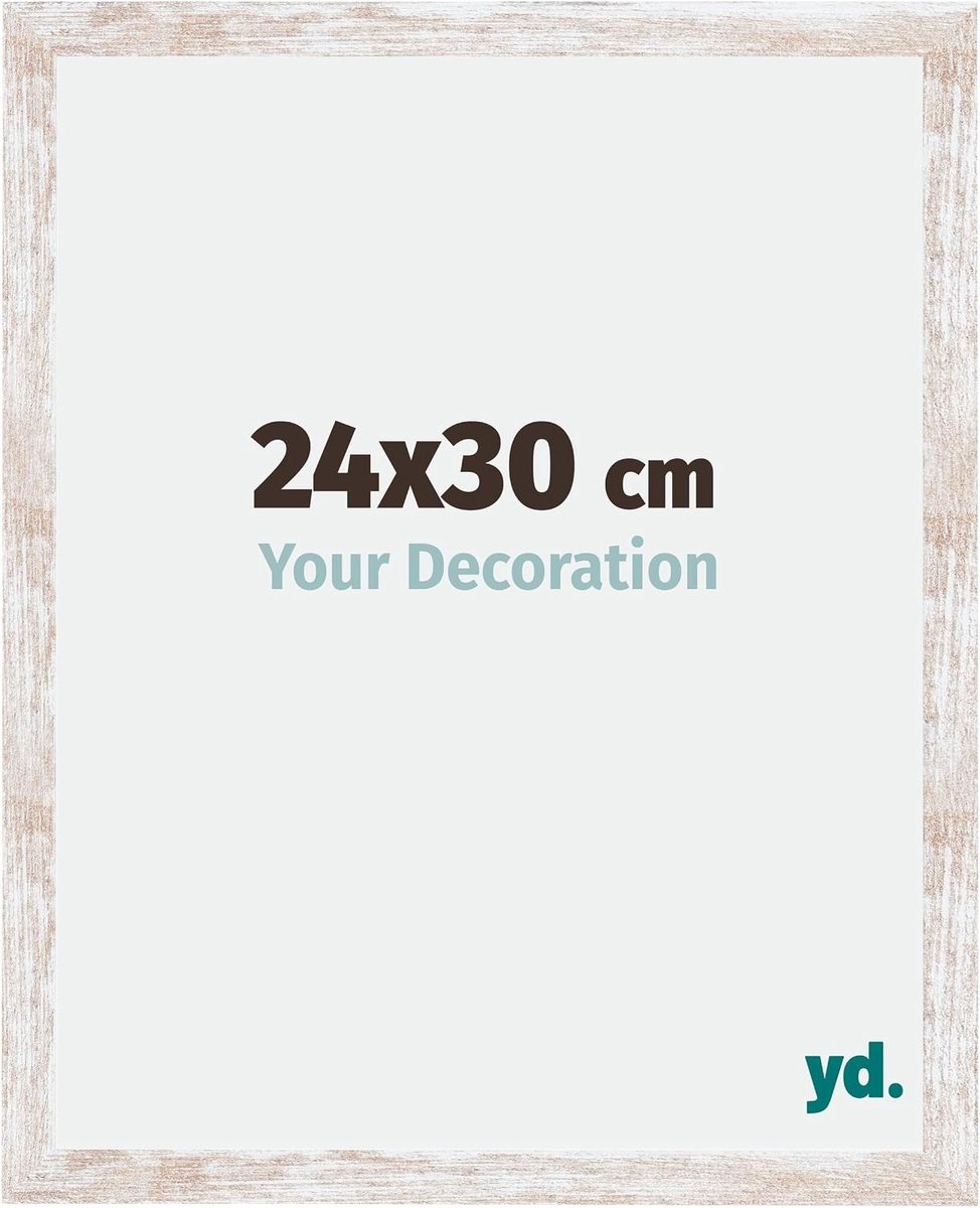 Foto lijst 24x30 cm - White Wash - MDF met acrylglas - Eenvoudig te hangen - SnelShoppen