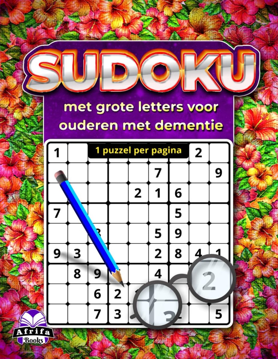 Sudoku met grote letters voor ouderen - 1 puzzel per pagina - gemakkelijk lezen - ontspannende mentale oefening - ShopVlot