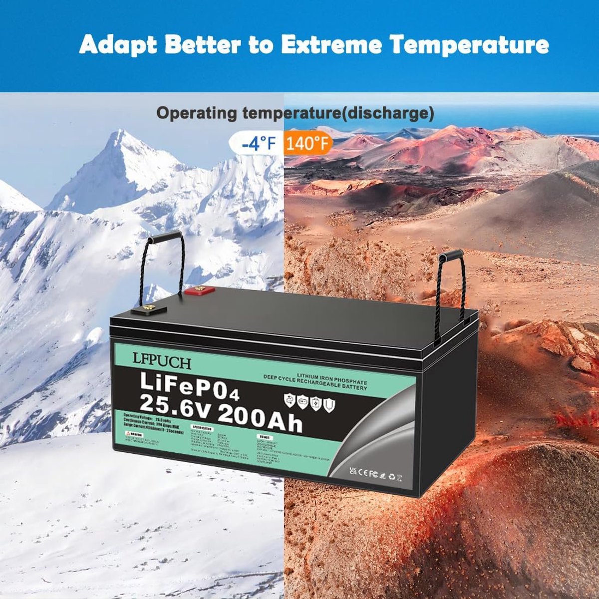 Leisure batterij 24V 200Ah - Lifepo4 batterij - 5000 levenscycli - Ideaal voor camping - ShopVlot