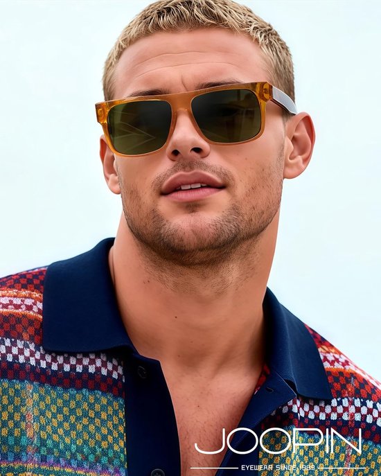 Gepolariseerde Acetaat Zonnebril Heren UV Bescherming Vierkant Designer Top Plat Grote Zonnebril TR90 Frame — afbeelding 3