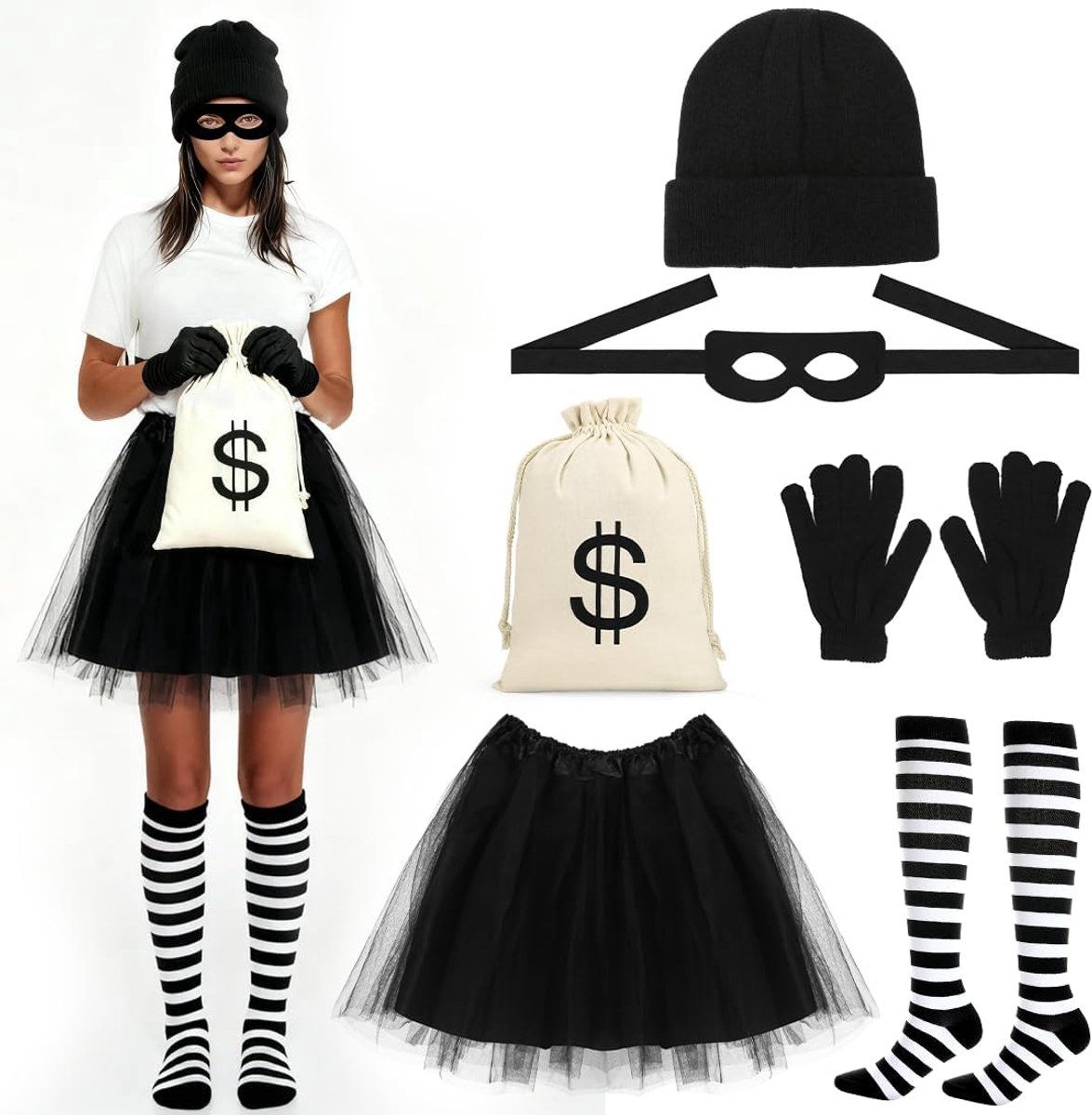 Diefkostuum voor dames, voor Halloween, carnaval, cosplay