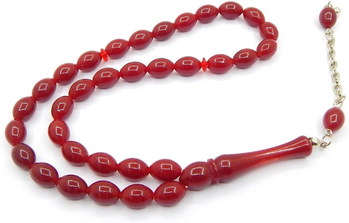 Kralen Tesbih Tasbih Tespih Misbaha Subha 33, 12 mm ovale vorm moslim islamitische rozenkrans met etnische gebedskralen, sieraden, armbanden