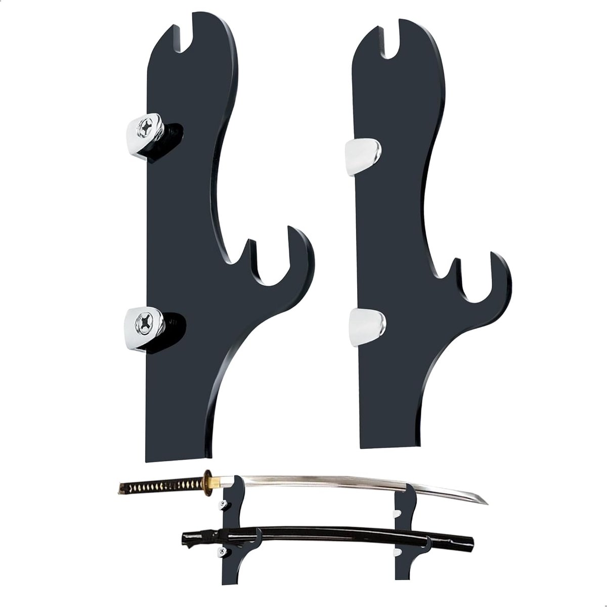 Houder, Zwaardhouder Wand Katana Standaard Katana Decoratie Katana Houder Wand, Katana Zwaardhouder Lichtzwaard Zwaard Houder, Zwaardstandaard Wand Decoratie Black