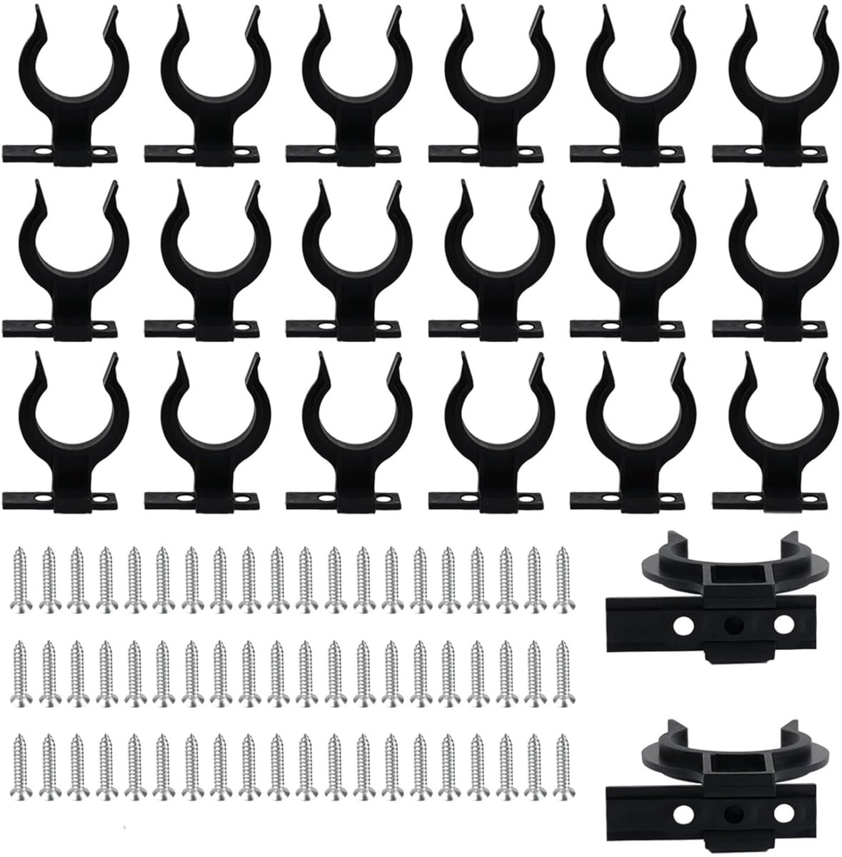 Plintenclips met 30 schroeven, bevestigingsclips, plinten, keukensokkel voor 32-42 mm keukenvoeten, zwart