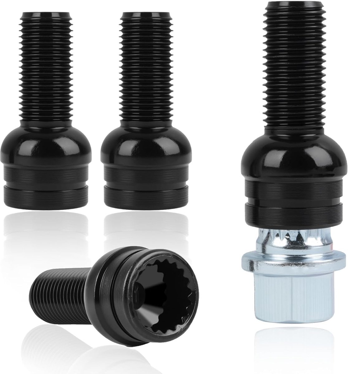 Bouten van staal met wielmoeren M14 x 1,5 mm | Corrosiebestendige wielbouten, compatibel met BMW en Europese auto's