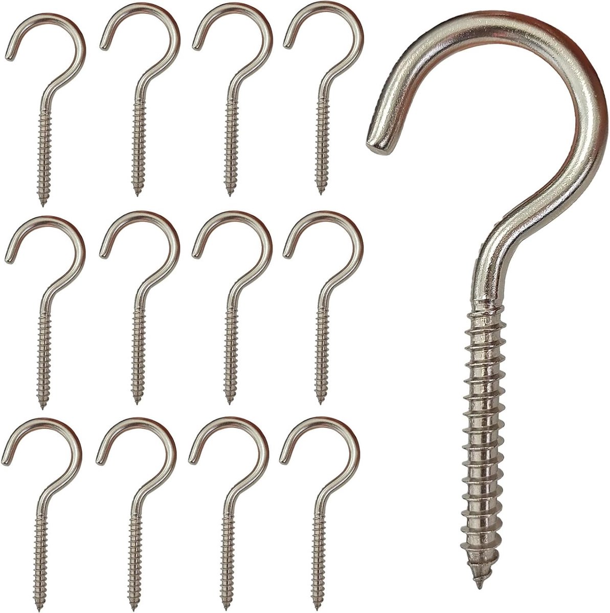 Haken roestvrije zware bekerhangers grote schroefhaken voor het ophangen van sleutel, tas, planten, keukenkast plank gebruik