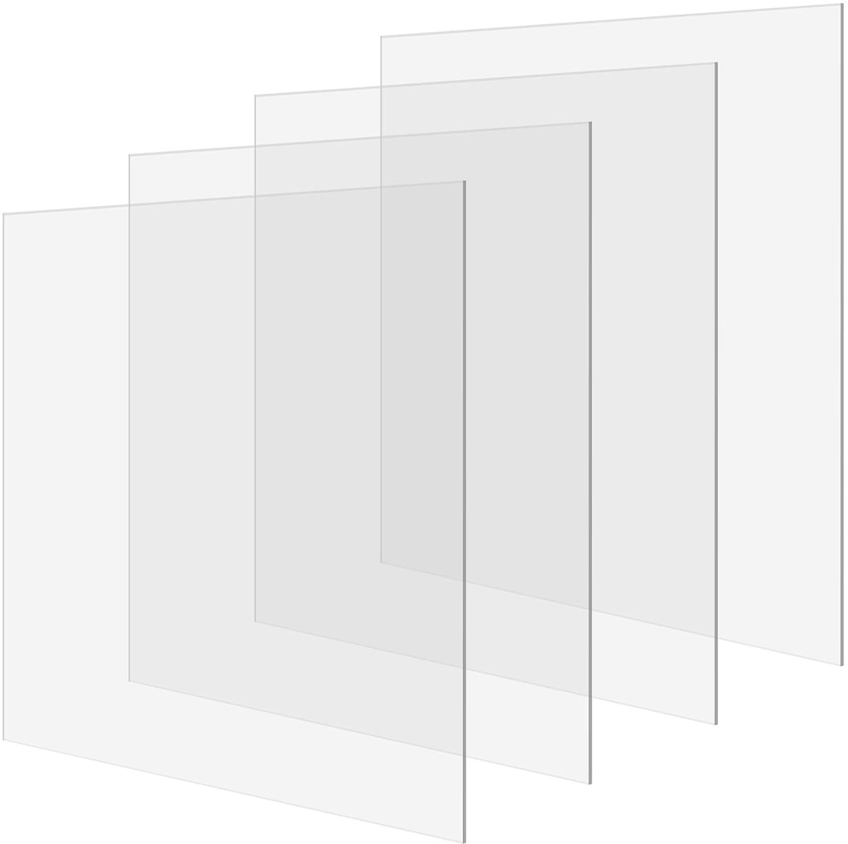 4 stuks 3mm acrylglas plaat, 30 x 30 cm transparant acrylglas, acrylplaat voor knutselen, decoratie