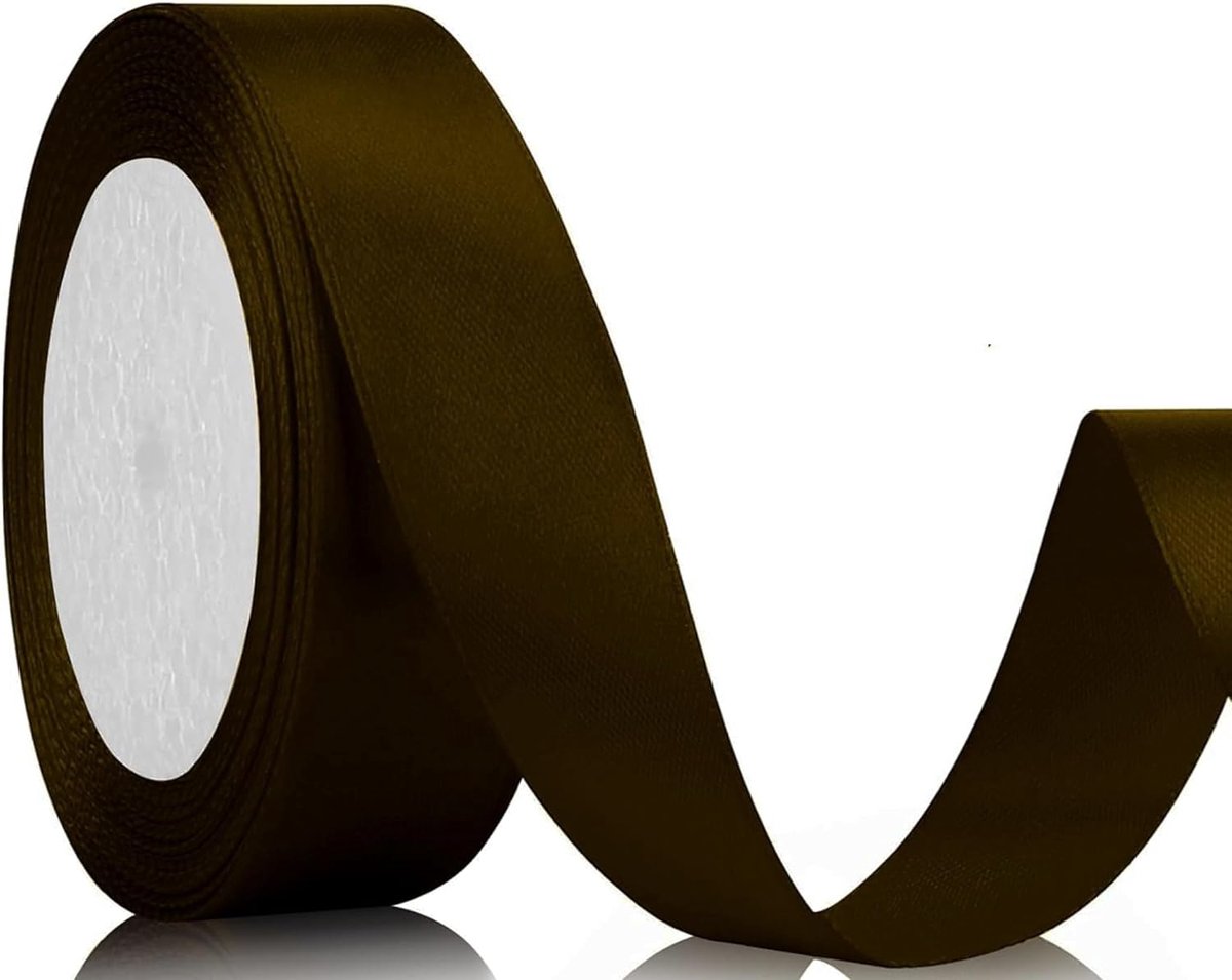 satijnen lint 22 m, 20 mm breed, cadeaulint, mandarijngeel, lint voor bruiloft, knutselwerk en geschenkverpakking, bruiloftsdecoratie (curry donker)