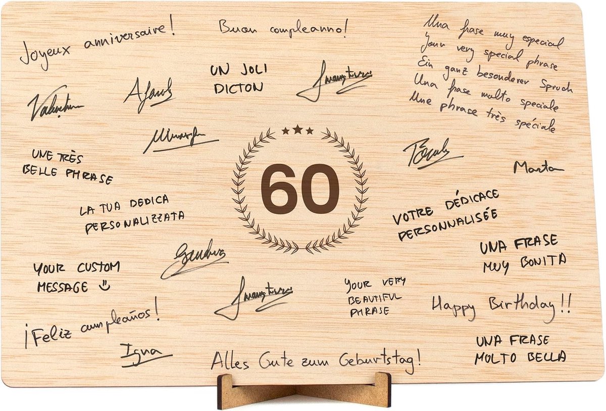 Felicitatiekaart 60e Verjaardag | Cadeau & Originele Decoratie | Wenskaart voor Man Vrouw 60 Jaar Vader Moeder Oma Opa (60)
