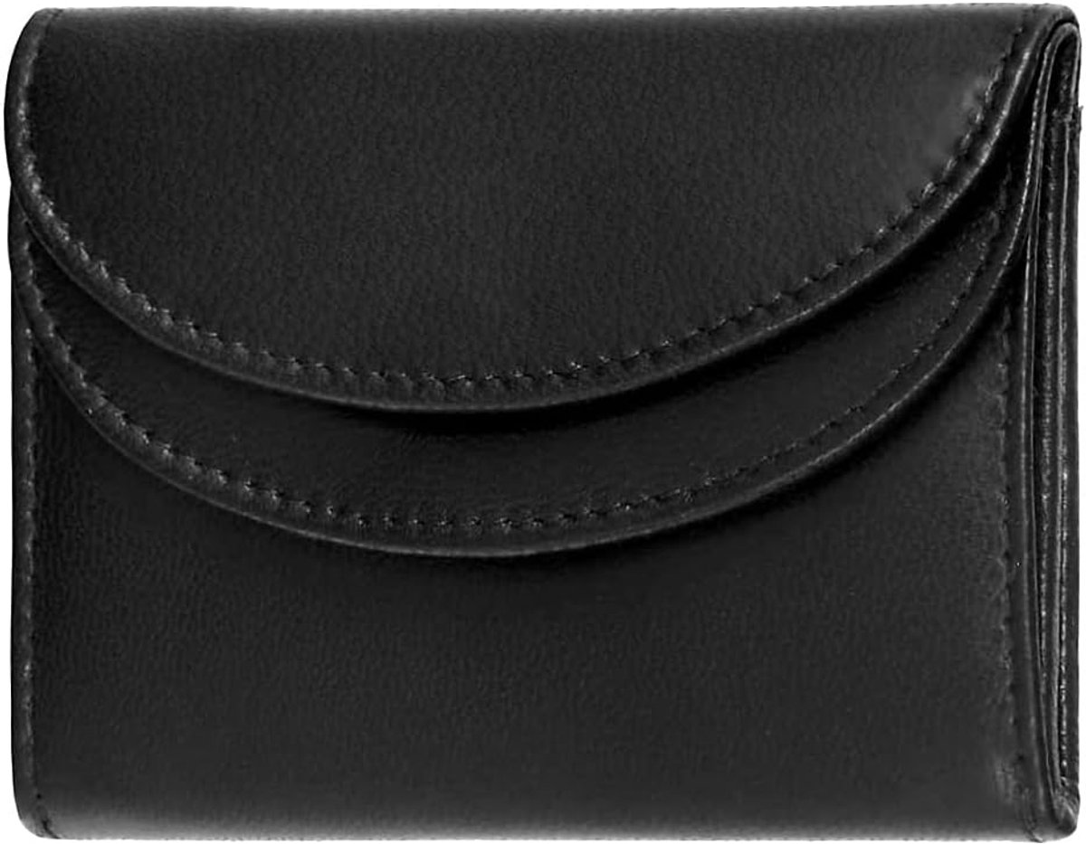 ® Minibeurs van echt leer, kleine portemonnee voor dames en heren minibeurs zwart #Mini-Comfort