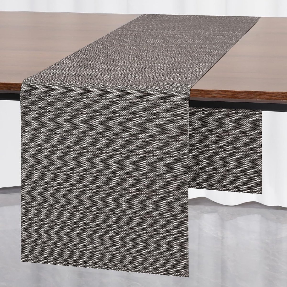 JUN Wasbare Tafelloper op Rol Tafeldecoratie voor Eettafel Vinyl | Geschikt voor Verjaardag Bruiloft Feest Thuis Buiten en Restaurant (Donkergrijs 40 × 183 cm)