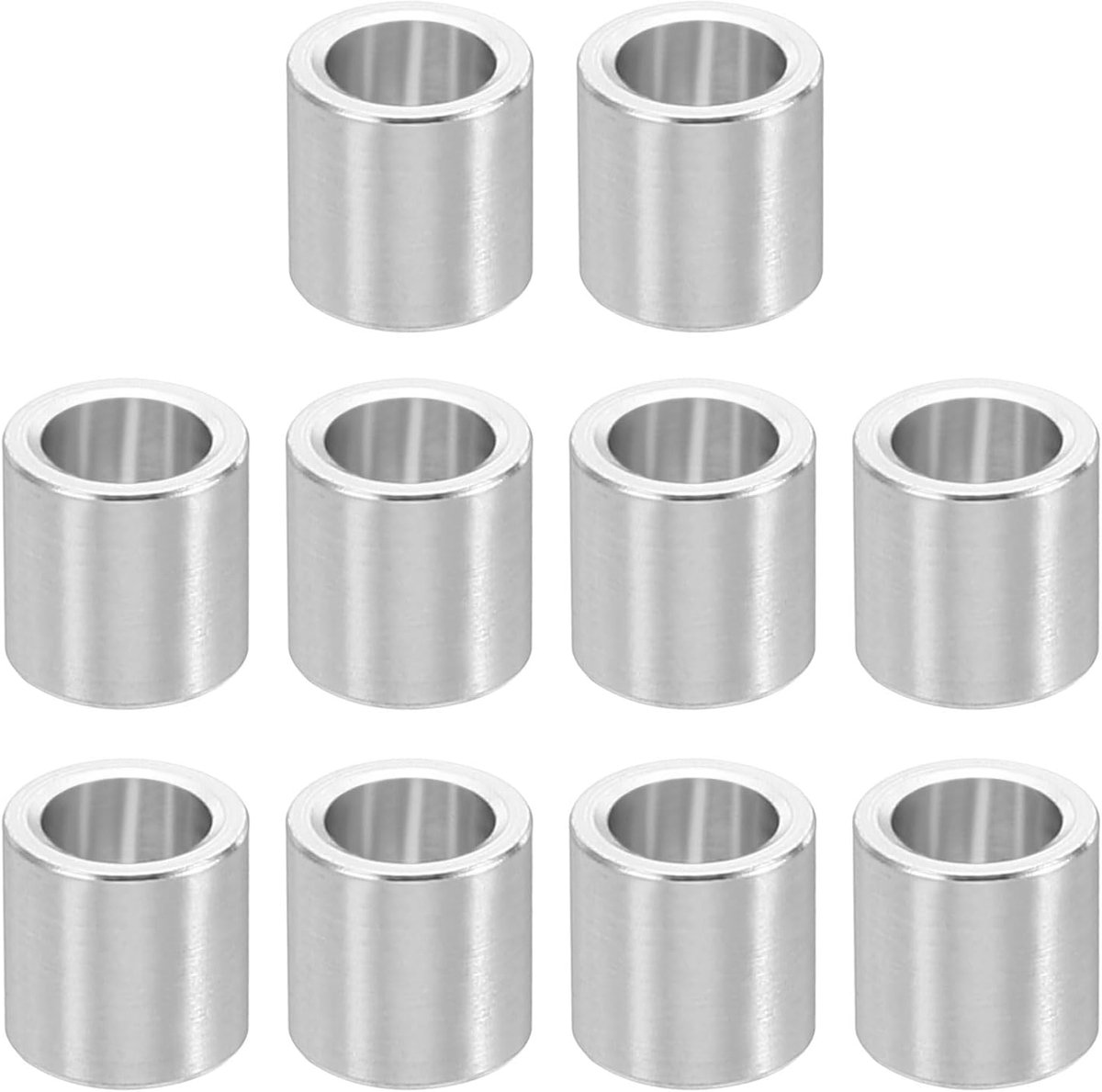 M4 Aluminium Spacers, 10 Stks Metalen Spacer Aluminium 4.1mm ID x 6mm OD x 6mm L Aluminium Spacer Schroef Standoff Ronde voor 5/32 "of M4 Schroefbouten