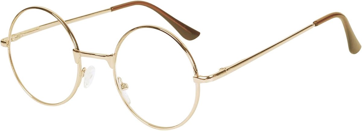 Leesbril voor dames en heren, rond, vintage, metalen frame + brilband
