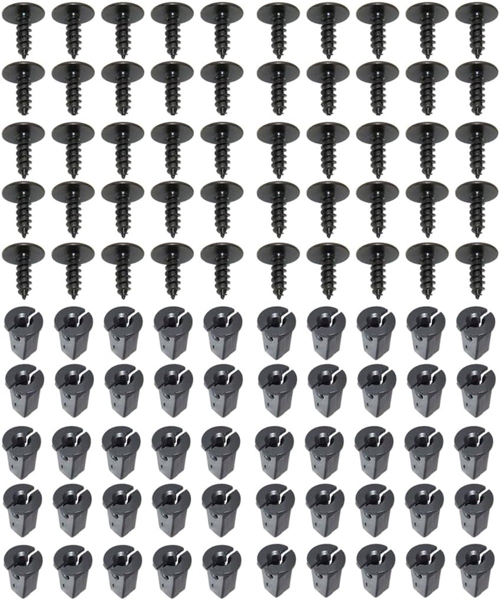 50 stuks Bumper schroeftype borgklemmen, typen carrosserie trim clip, klinknagels clip assortiment pijlen kit zware auto bumper houder, auto spatbord voering Snap Fastener Clips bout N90974701