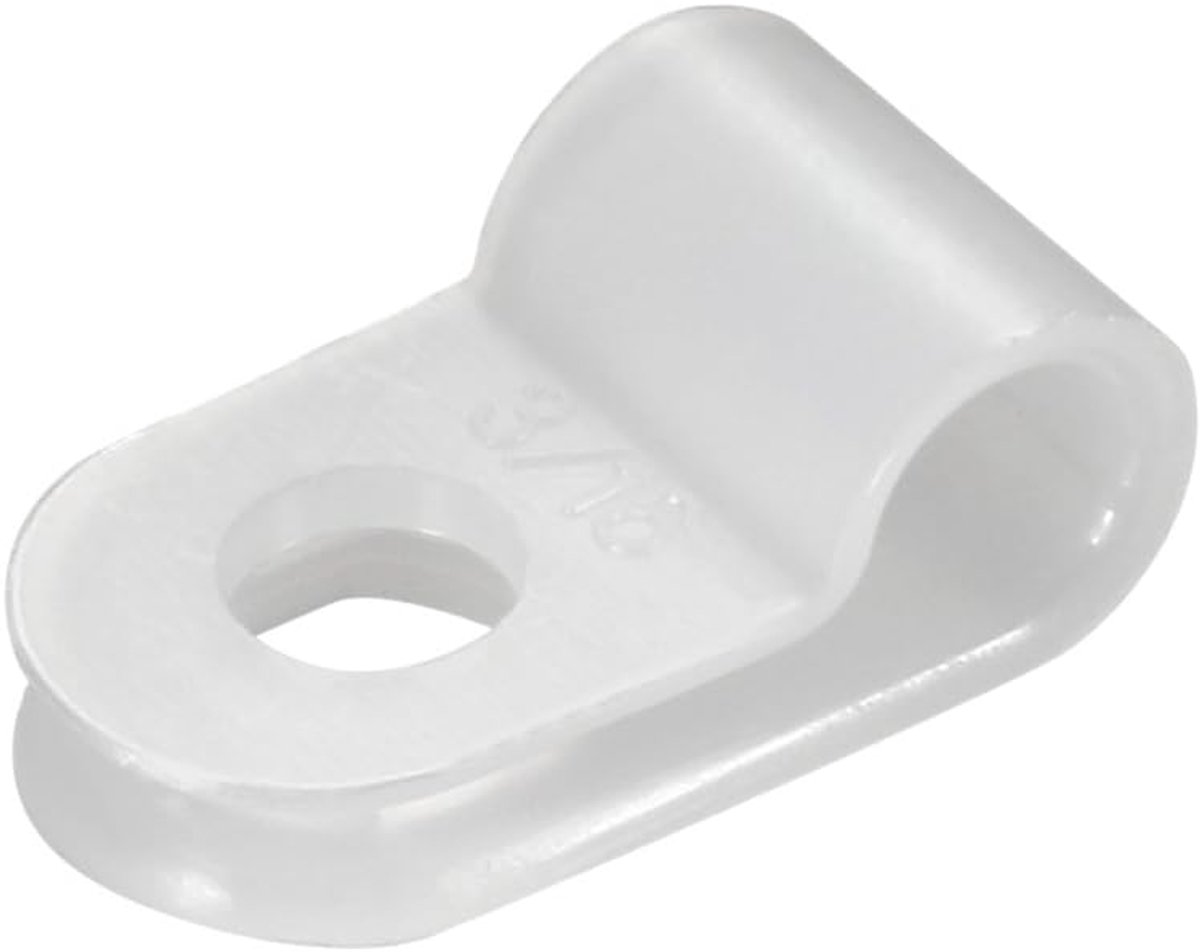 sourcing map 10 stuks. Nylon R-type kabelklemmen organizer klem voor draad management 3,2 mm 4.8mm 30pcs White