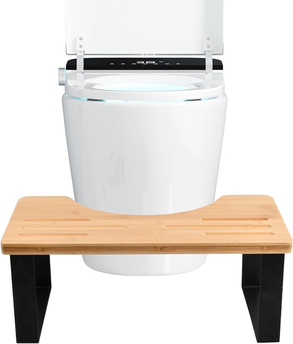 Toiletkruk, badkamerkruk, toiletkruk van hout, wc-bank, antislip toiletkruk, wc-bril, anti-verstopping voor volwassenen en kinderen