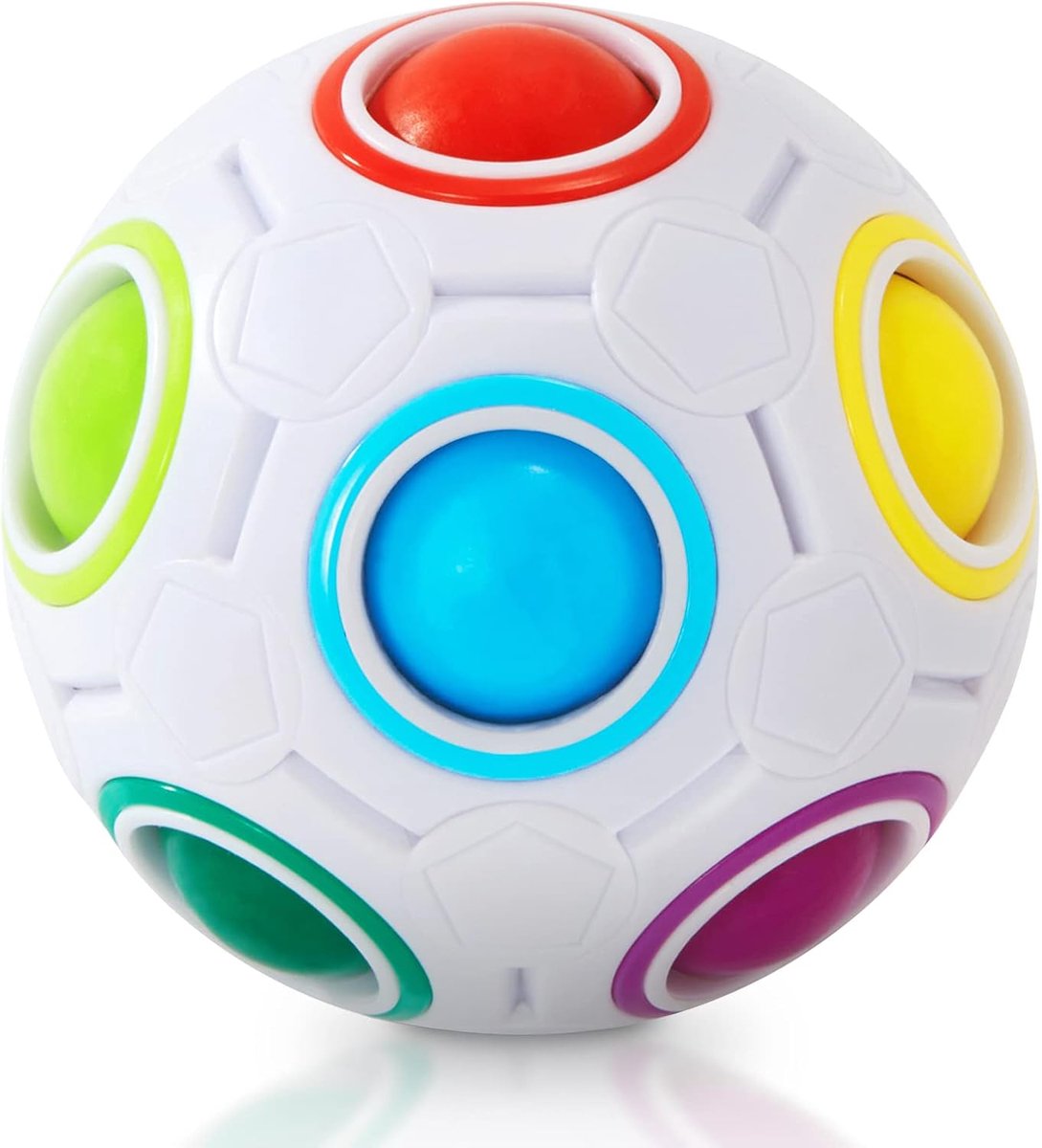 Magische Regenboog Puzzel Bal, Fidget Bal Puzzel Spel Fun Stress Reliever Magische Bal Brain Teaser Bal Speelgoed Voor Kinderen Tieners & Volwassenen (Crema)