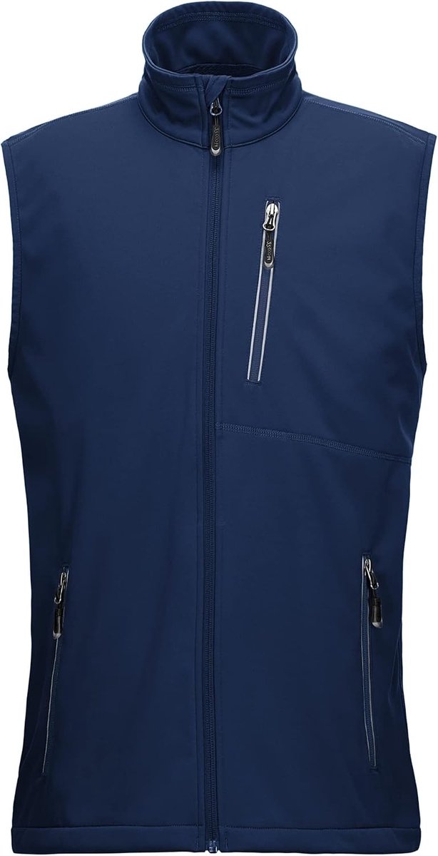 33,000ft Lichtgewicht softshell vest voor heren, waterdicht winddicht loopvest, ademend vest, gilet mouwloos jack voor fietsen, hardlopen, wandelen, golf, werk