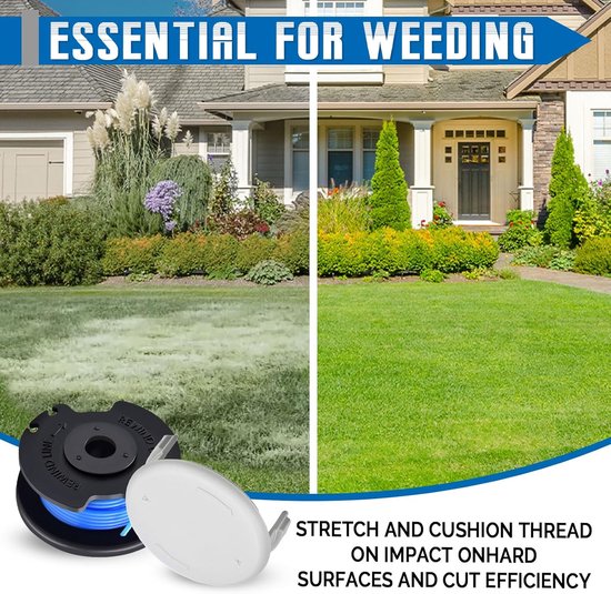 4 stuks reservespoel, grastrimmerspoel, compatibel met Ry obi RAC124 AC14RL3A, trimmer draadspoel voor One + 18 V, 24 V, 40 V, reservespoel, kap AC14HCA, diameter 1,65 mm, lengte 3,4 m — afbeelding 5