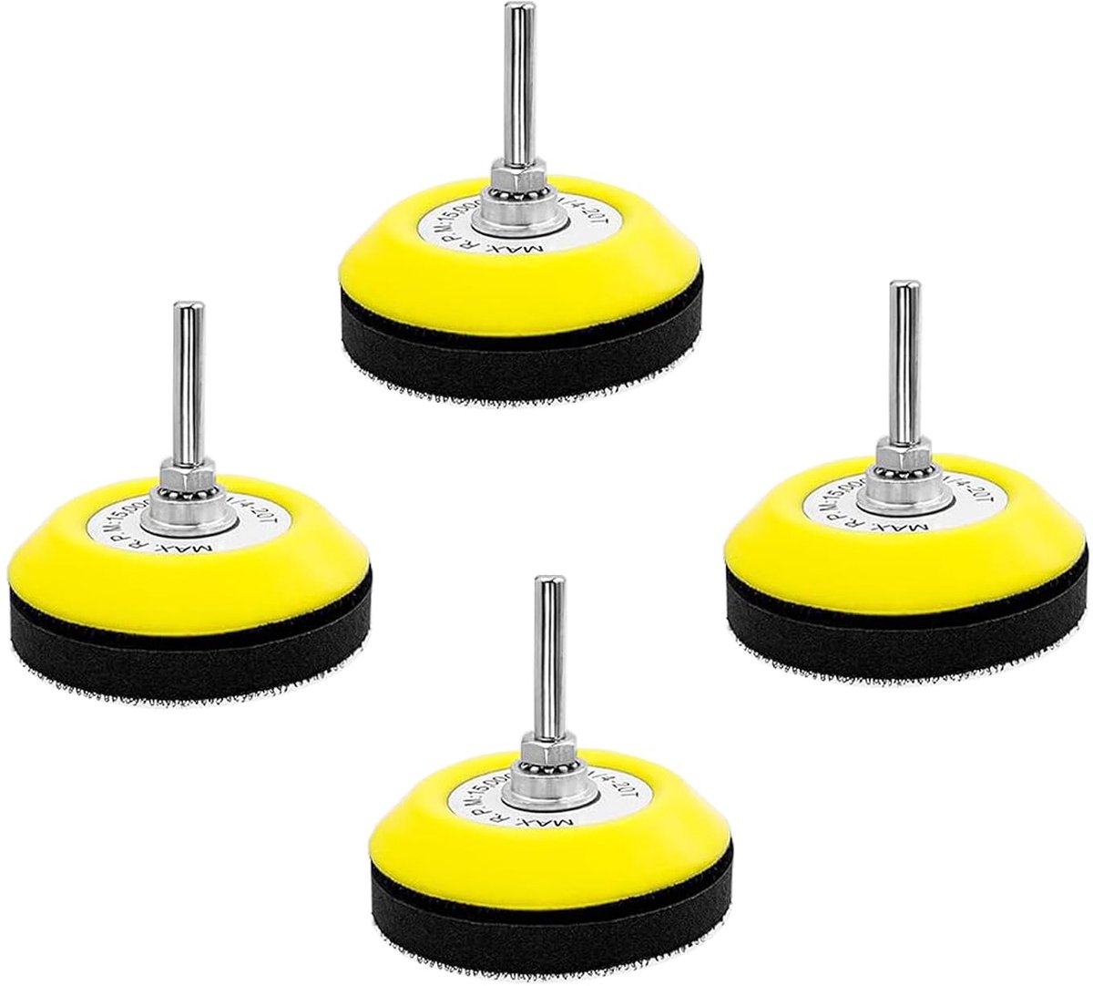 75 mm schuurschijven pads klittenband 4 stuks 6 mm verbindingsschacht en zachte schuimlaag buffering pads