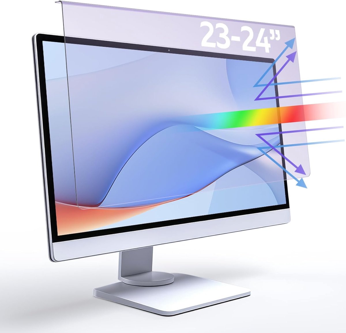58,4-61 cm Blauw licht blokkerende schermbeschermer voor computermonitoren, universele pasvorm, 547 x 320 mm, anti-verblinding UV-bescherming voor langdurig werken en gamen (58,4-61 cm 16:9) [1