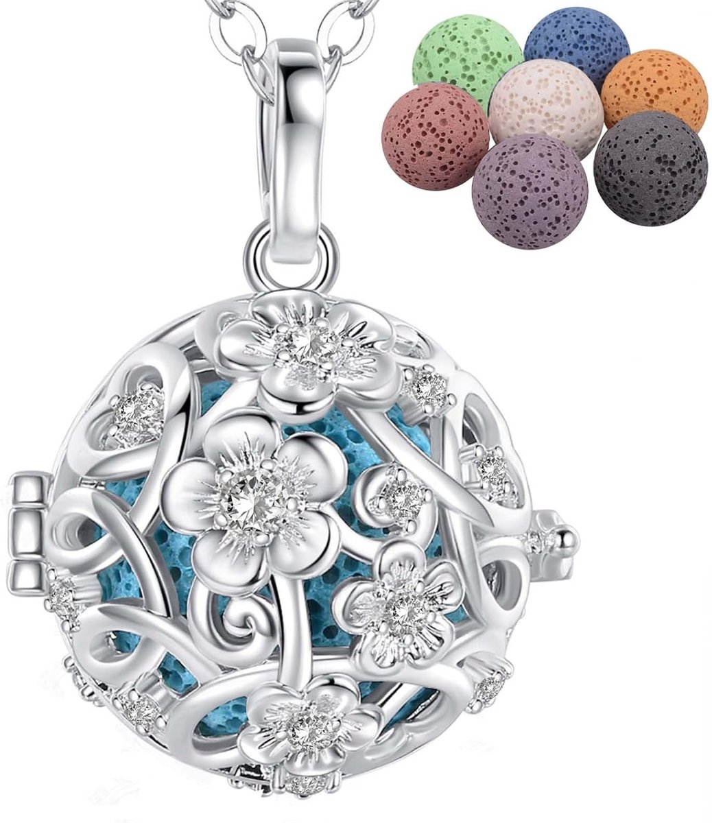 Lange kettingen voor vrouwen aromatherapie etherische olie diffuser dromenvanger hanger verzilverd boho diffuser inspirerende ondeugende angst verjaardagscadeau voor haar vrouwen, 24 inch