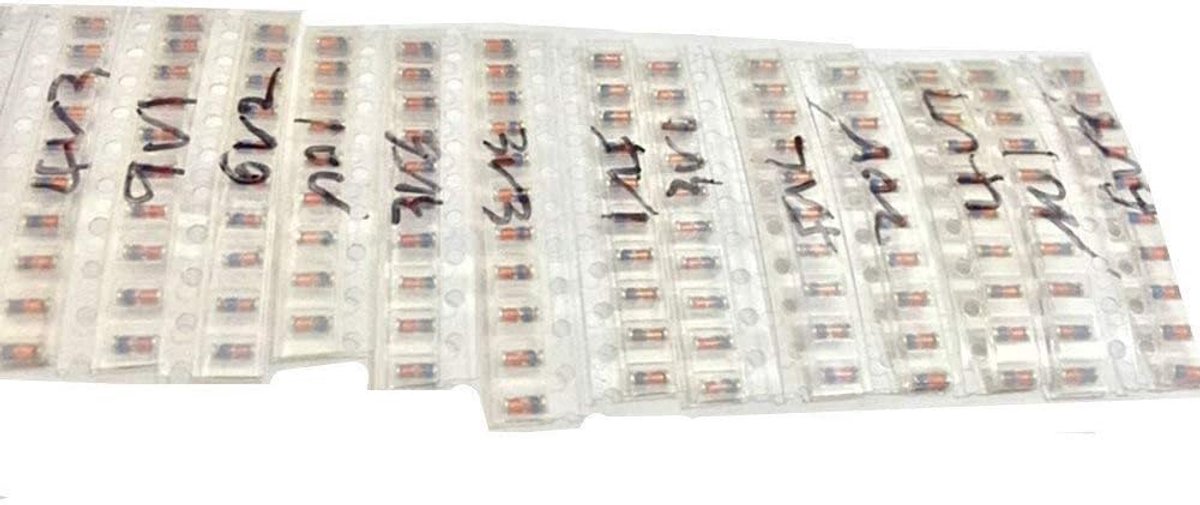 220 stuks 1206 SMD Zener-diode Kit assortiment LL34 0,5 watt 1/2 W 3 V-51 V 22 modellen elk van de 10 stuks