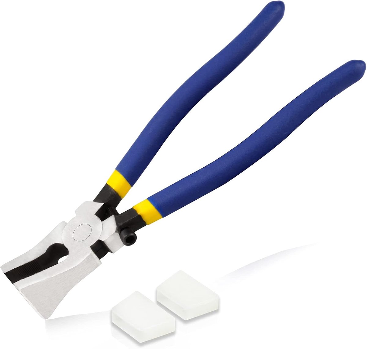 8 inch glazen breektang met rubberen tips sleutelhanger tang platte kaken glas loopgereedschap met verstelbare schroef voor sleutelhanger hardware gebrandschilderd glas mozaïeken tegels