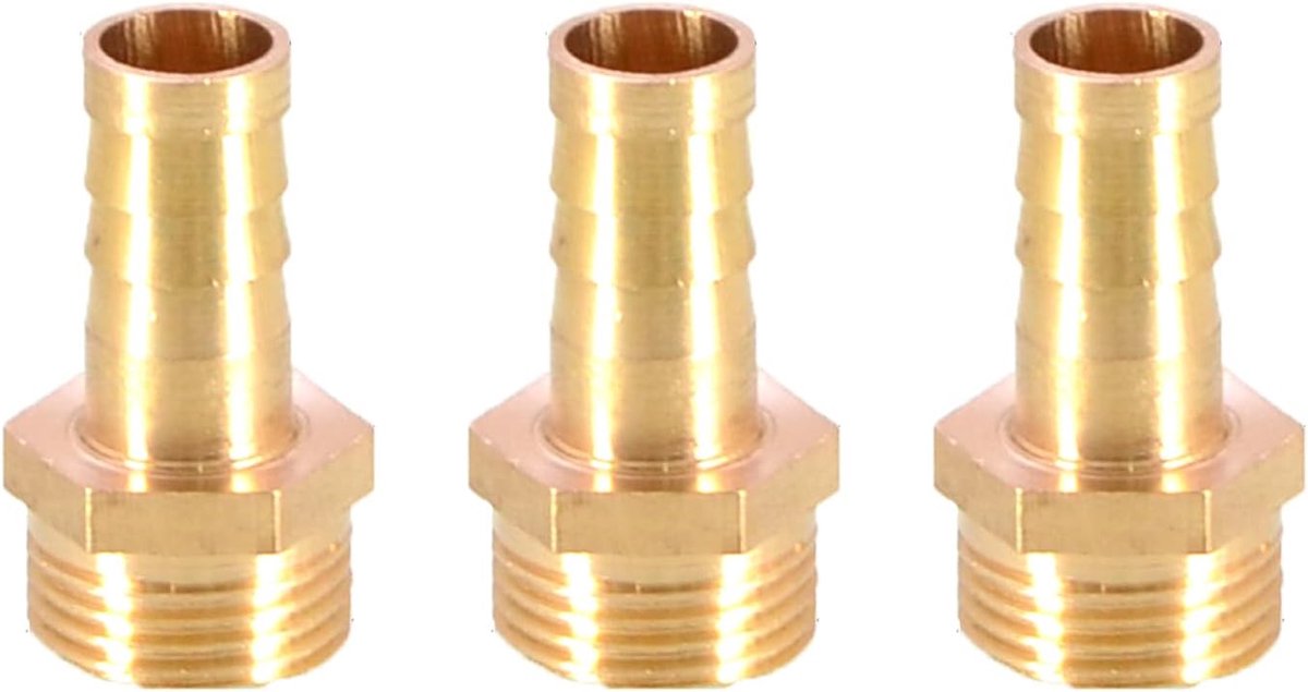 3 STKS Messing Prikkelslang Fitting Koppeling Connector 10mm tot 3/8 "Mannelijke BSP Draad Pijp Tepel Montage Pijp Adapter
