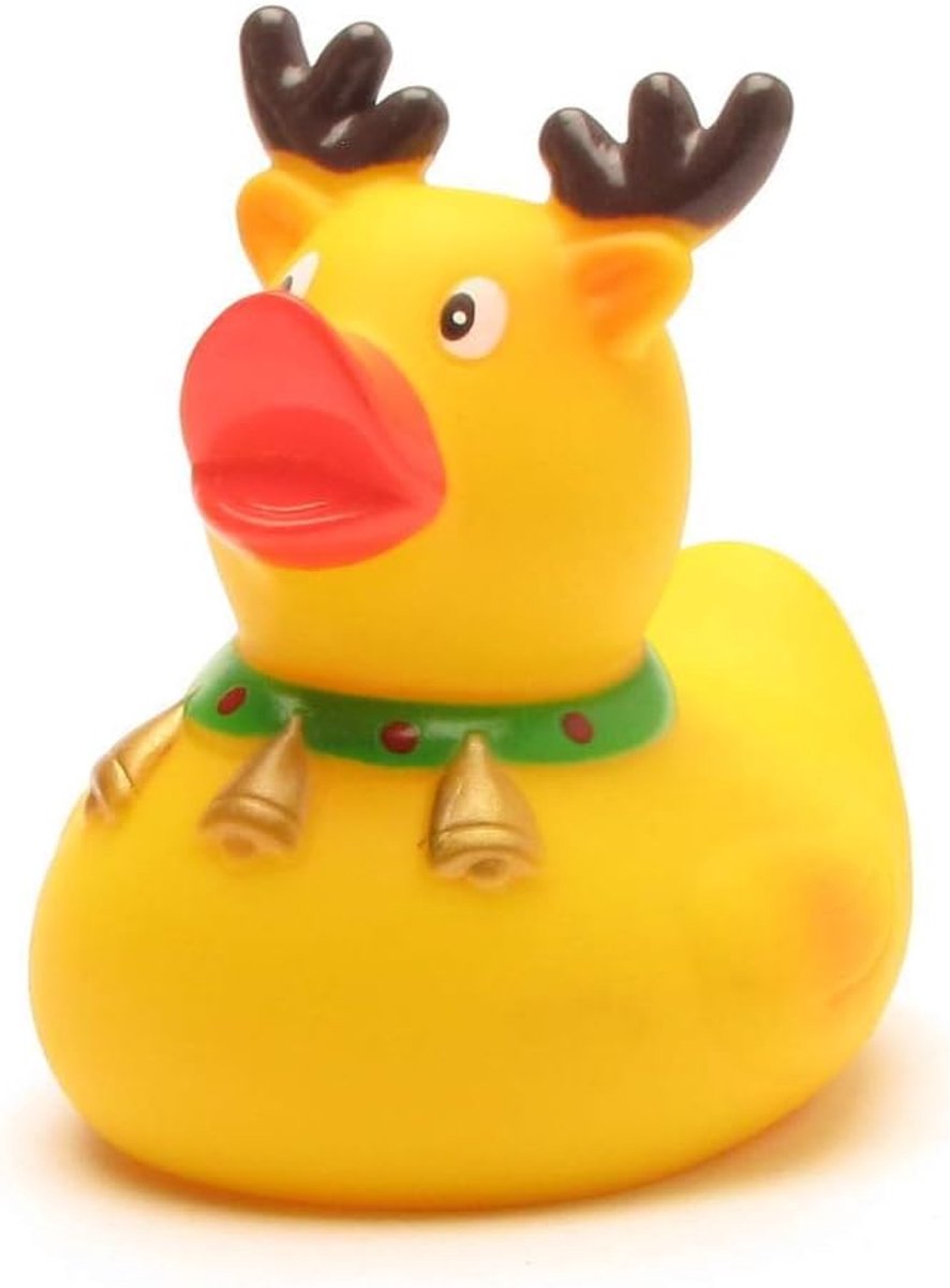 I Badeend I piepeente I piepscheente I piepscheente rendier met klokjes I L: 8 cm I incl. badentsleutelhanger in de set