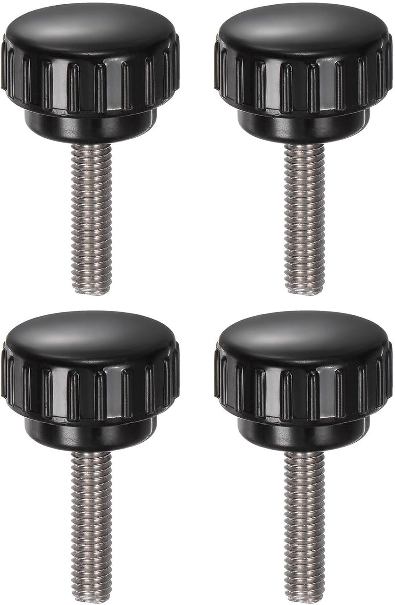 4 stuks kruiksleutel met draad M6 x 25mm x 25mm ronde kopschroef roestvrij staal 304 ronde handgreep klemknoppen 25mm handknoppen duimschroeven spanschroef voor industrie machine